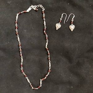 Silpada sterling silver & garnet set